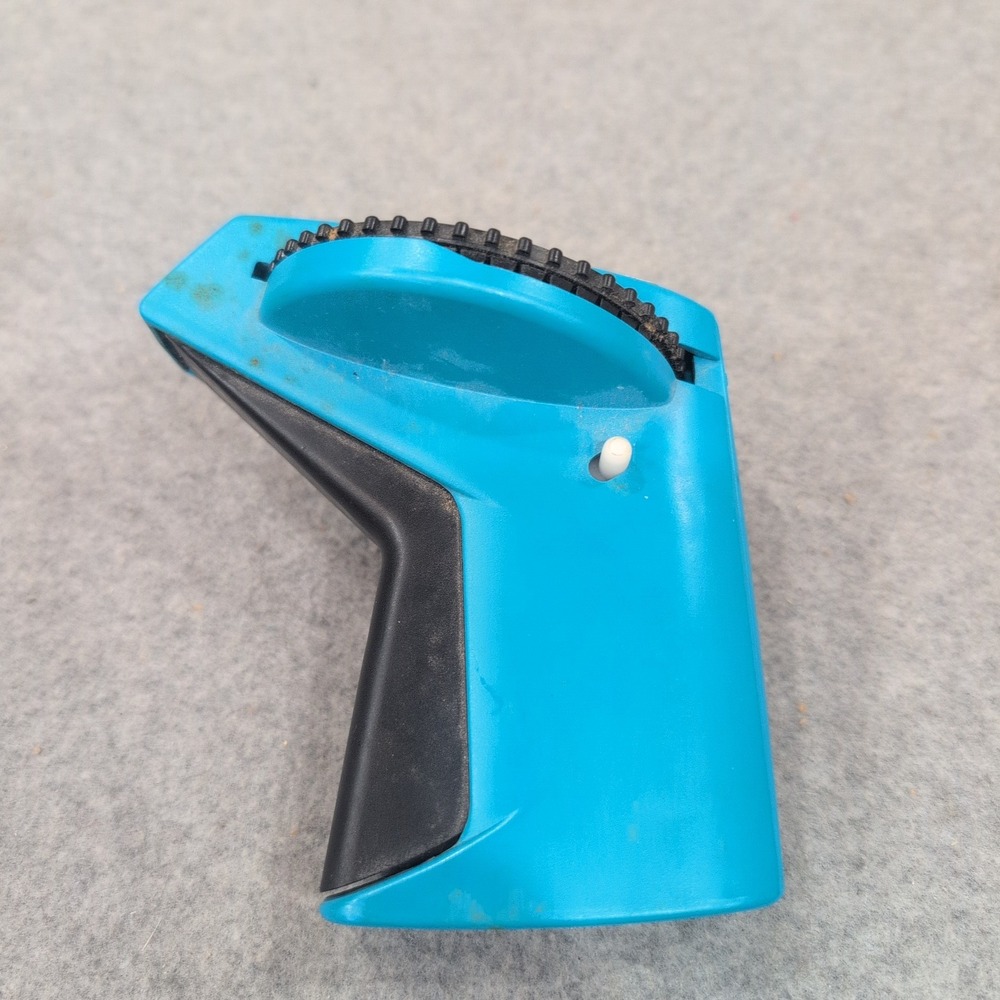 Vintage Dymo Cloth Tape Labelmaker Manual Embossing Tool Teal Blue NA308 - Picture 3 of 3